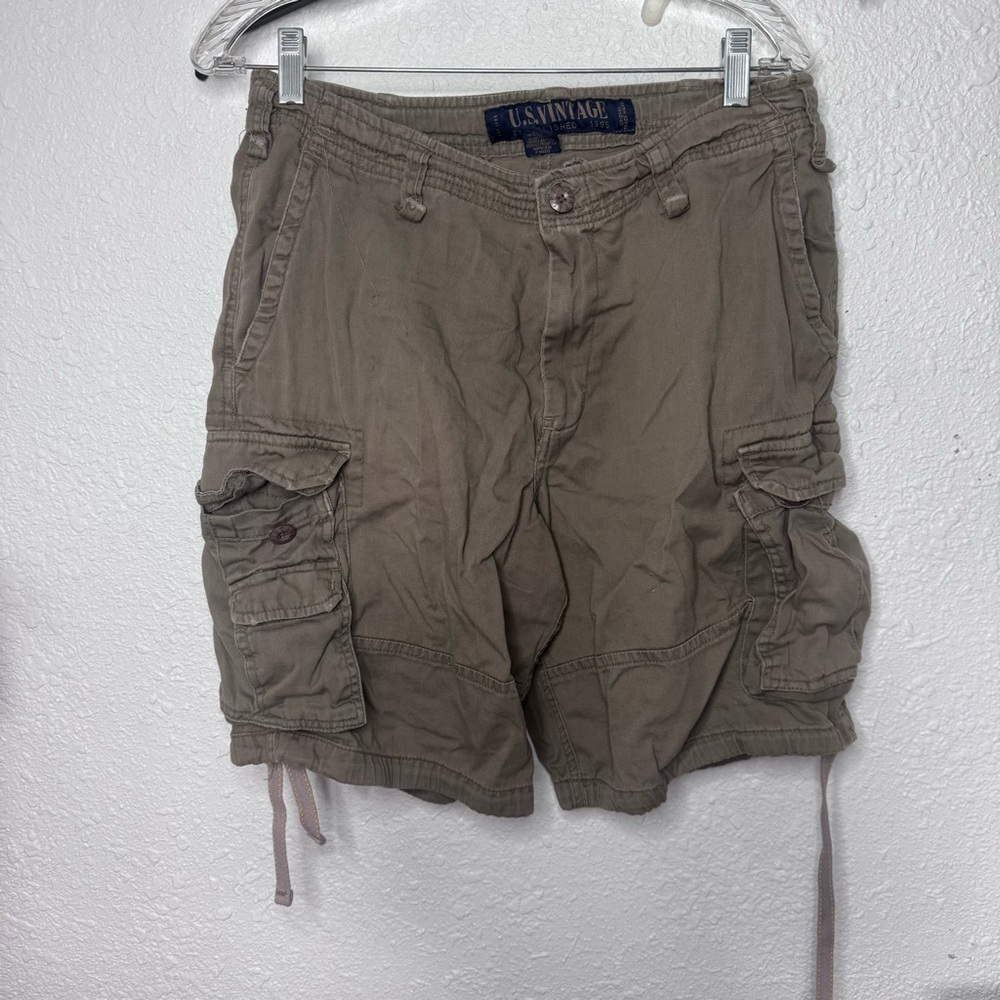 Vintage Olive Cargo Shorts for Men and women